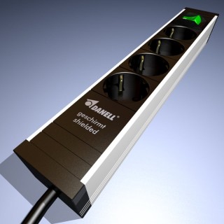 Multiprise blindée Danell 4 prises avec interrupteur bipolaire 