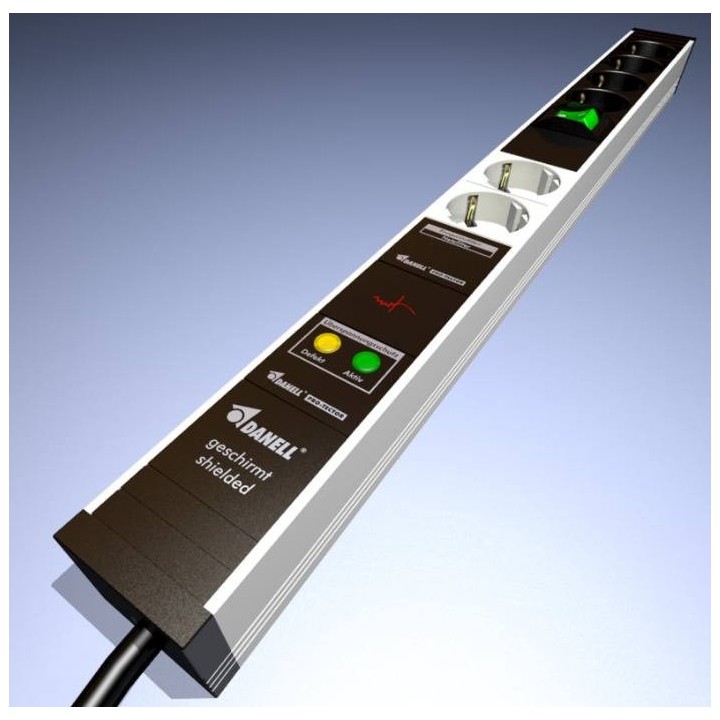 Multiprise blindée Danell 4 prises avec interrupteur bipolaire 