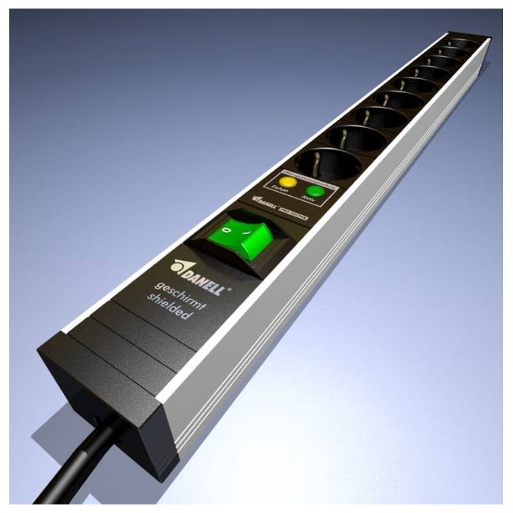 Multiprise blindée Danell 6 prises avec interrupteur bipolaire 