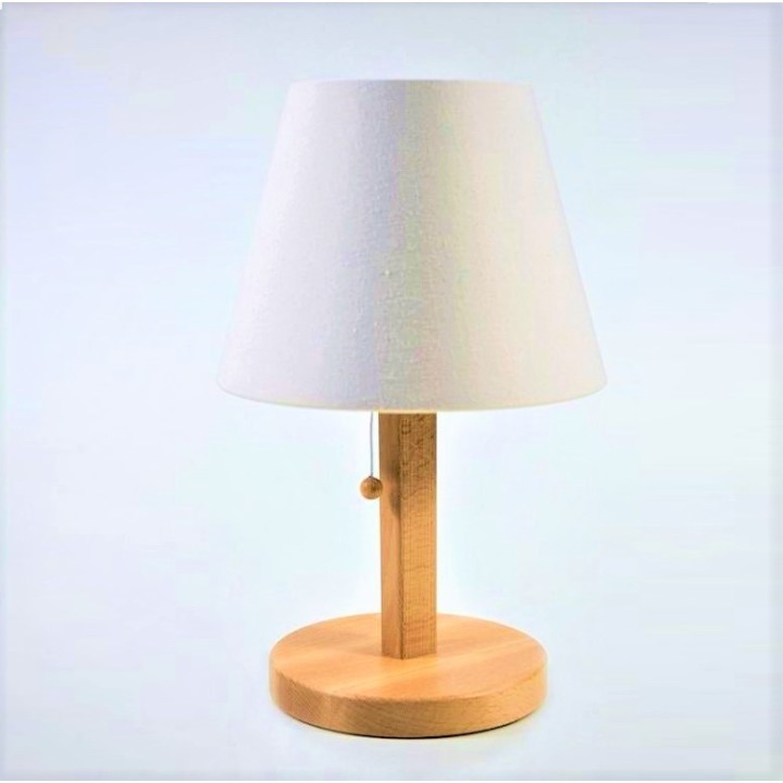 Lampe de chevet bois coton blindée Danell 