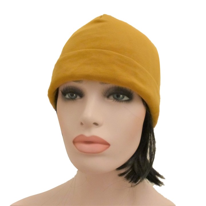 Bonnet Beanies anti ondes LOVAL -50dB Swiss Shield - moutarde