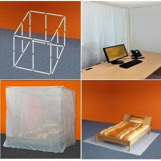 KIT ZONE ANTI ONDES baldaquin SILVER TULLE 2 personnes