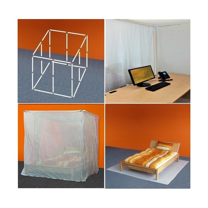 KIT ZONE ANTI ONDES baldaquin SILVER TULLE 2 personnes