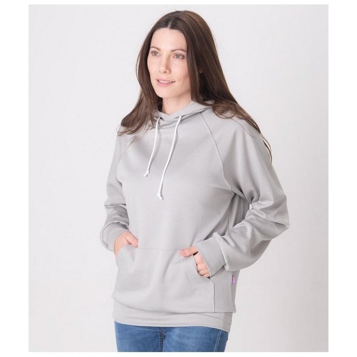 Sweat shirt / hoodie femme LEBLOK gris + port offert