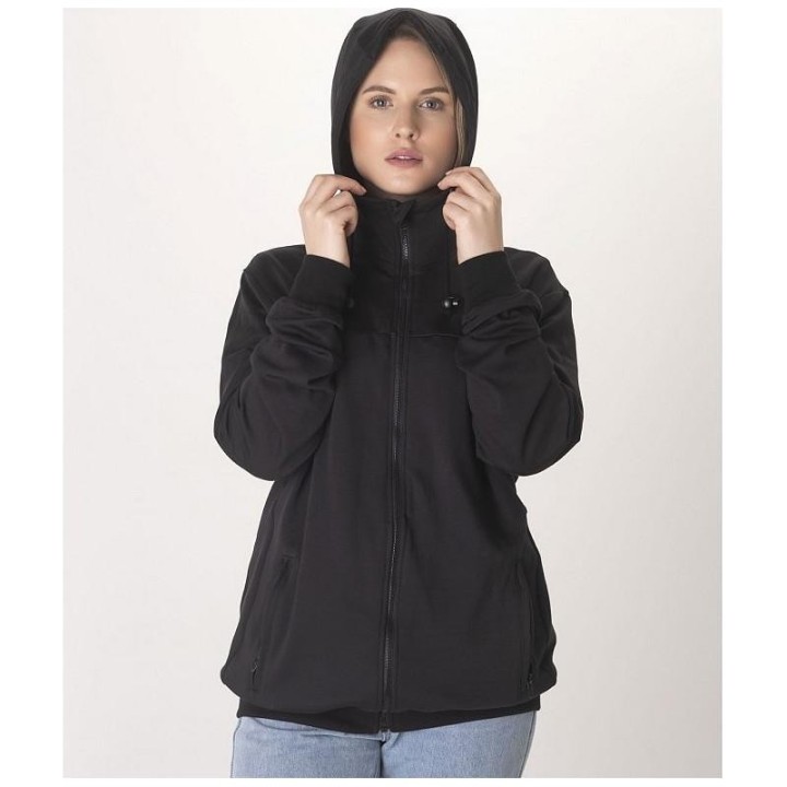 Sweat shirt / hoodie femme LEBLOK noir zippé + port offert