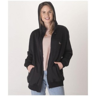 Sweat shirt / hoodie femme LEBLOK noir zippé + port offert