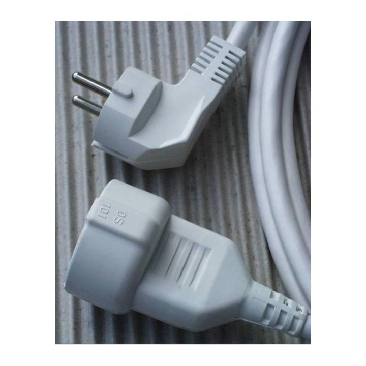 Rallonge blindée 3 mètres x 1.5 mm² blanche