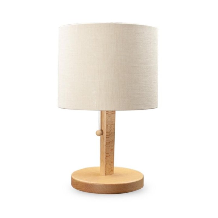Lampe de chevet bois coton blindée Danell 