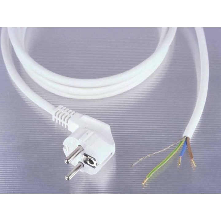 Câble blindé blanc avec prise (4 m - 3G0.75 mm²)