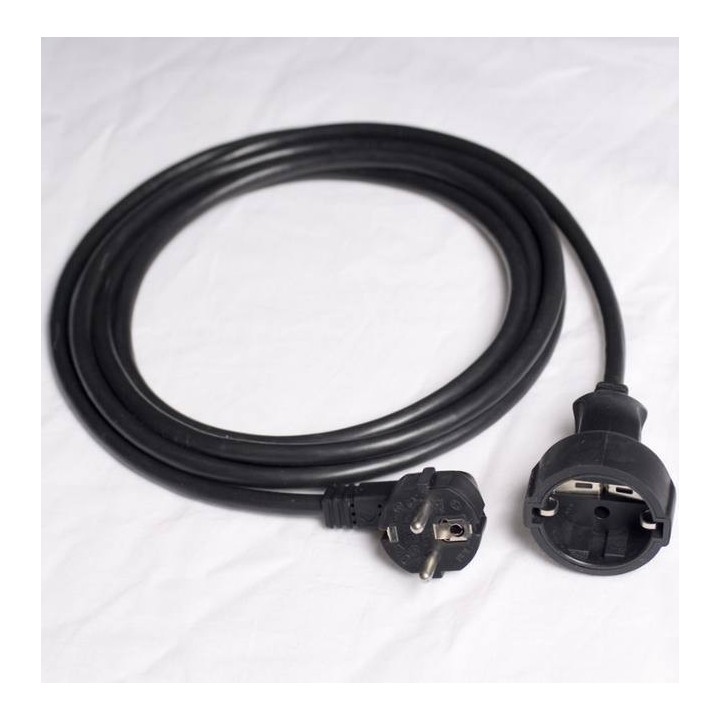 Rallonge blindée noire 10 mètres x 1.5 mm² 