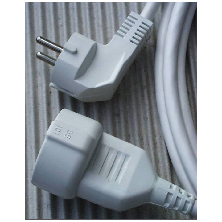 Rallonge blindée blanche 5 mètres x 1.5 mm² 