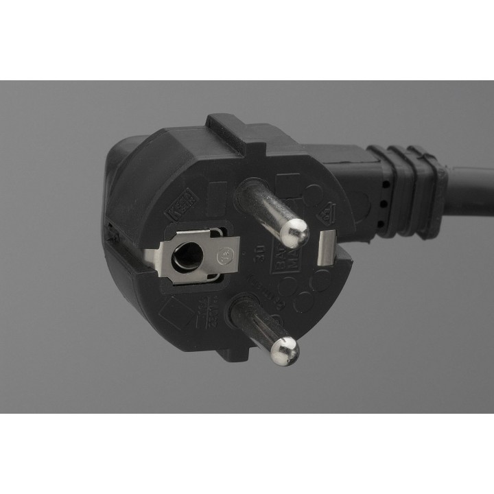 Câble blindé noire avec prise (2 m - 3G1.0 mm²)