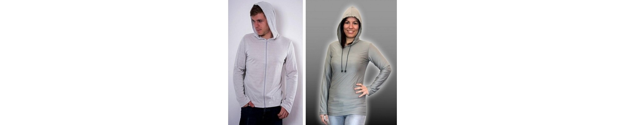 Felpa con cappuccio, giacca, hoody, maglione con cappuccio anti-onde elettromagnetiche, elettrosensibile e protezione 5G - LEBLOK