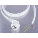 Câble blindé blanc avec prise (4 m - 3G0.75 mm²)
