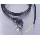 Câble blindé noire avec prise (2 m - 3G1.0 mm²)