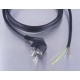 Câble blindé noire avec prise (2 m - 3G1.0 mm²)